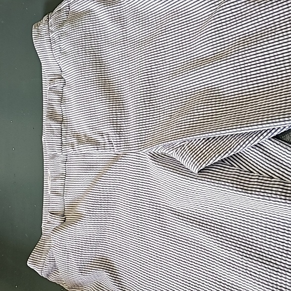 CHARTER CLUB, Y2K Womens Newport slim crop searsucker pants. Gray/white. SIZE 12 - Picture 6 of 15